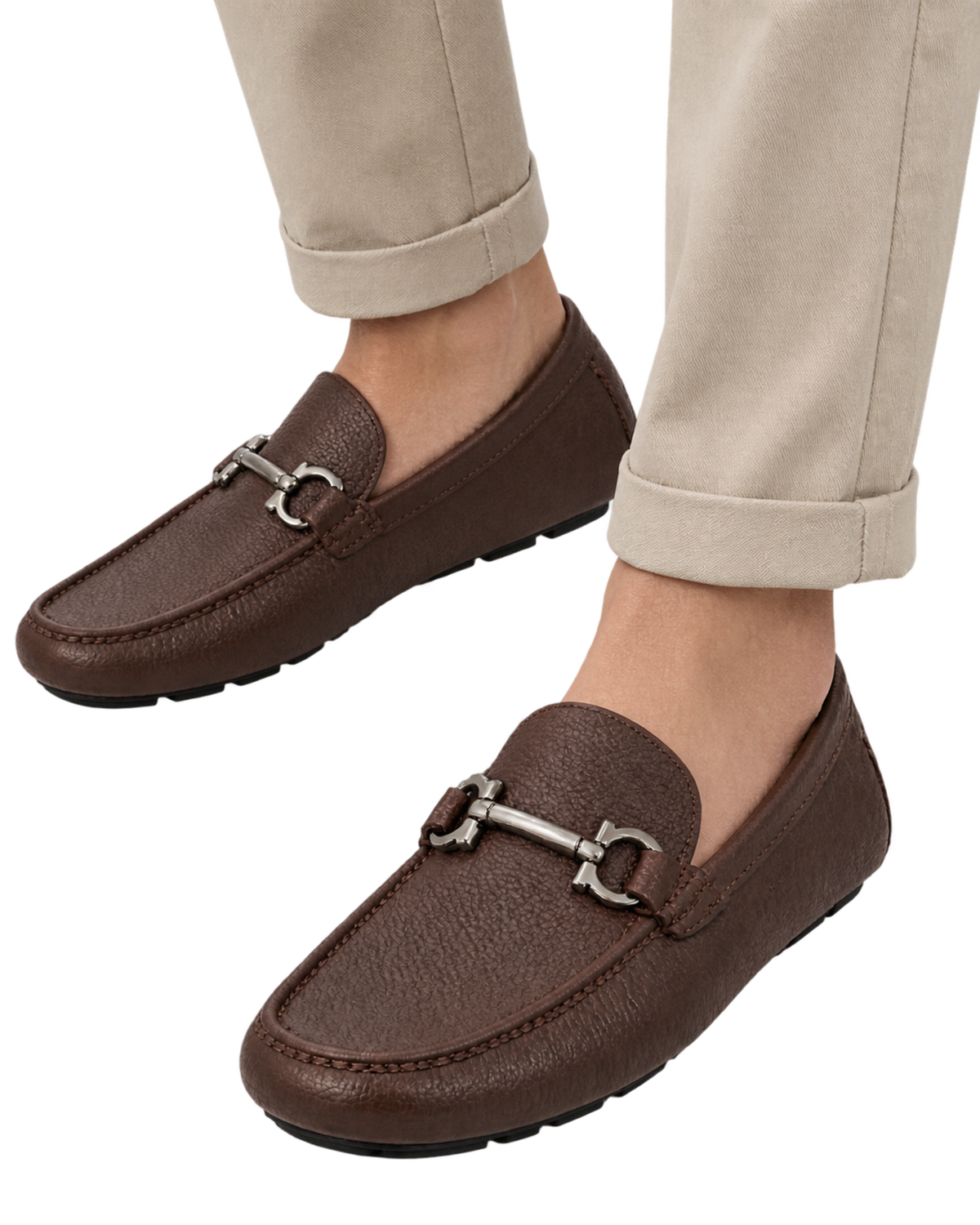 Ferragamo Gancini Ornament Driver Moccasins