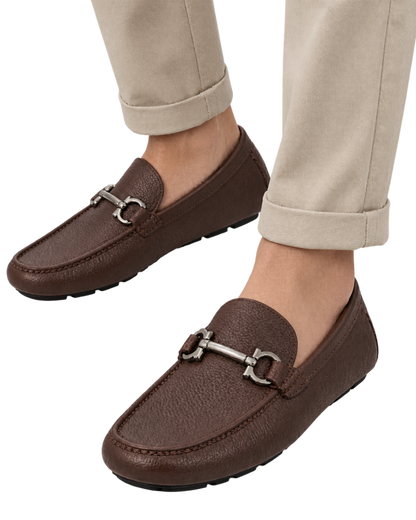 Ferragamo Gancini Ornament Driver Moccasins