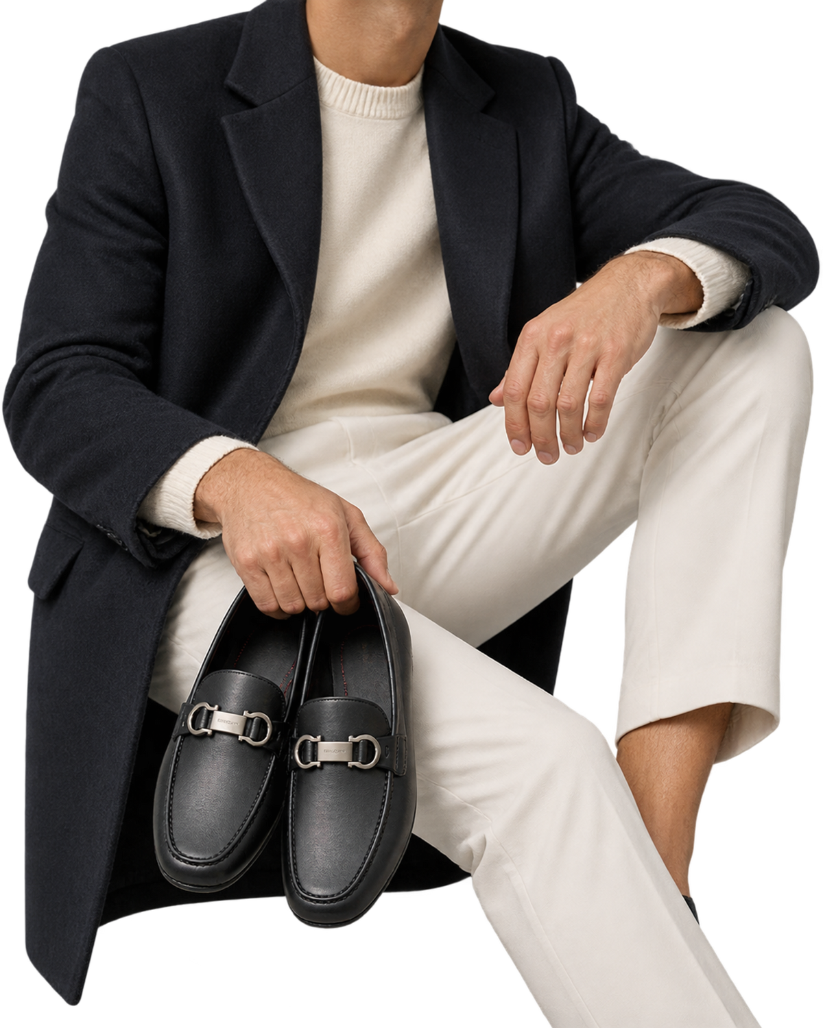 Ferragamo Gancini Ornament Hybrid Leather Driver Loafers