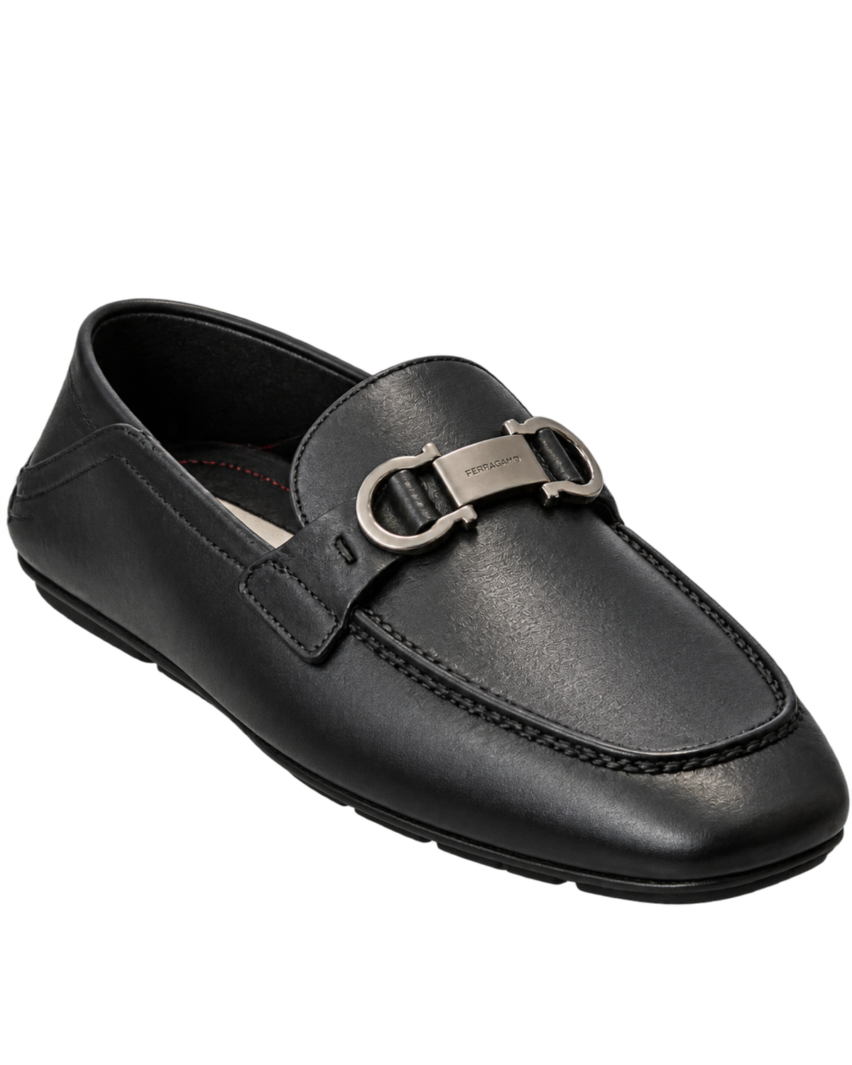 Ferragamo Gancini Ornament Hybrid Leather Driver Loafers