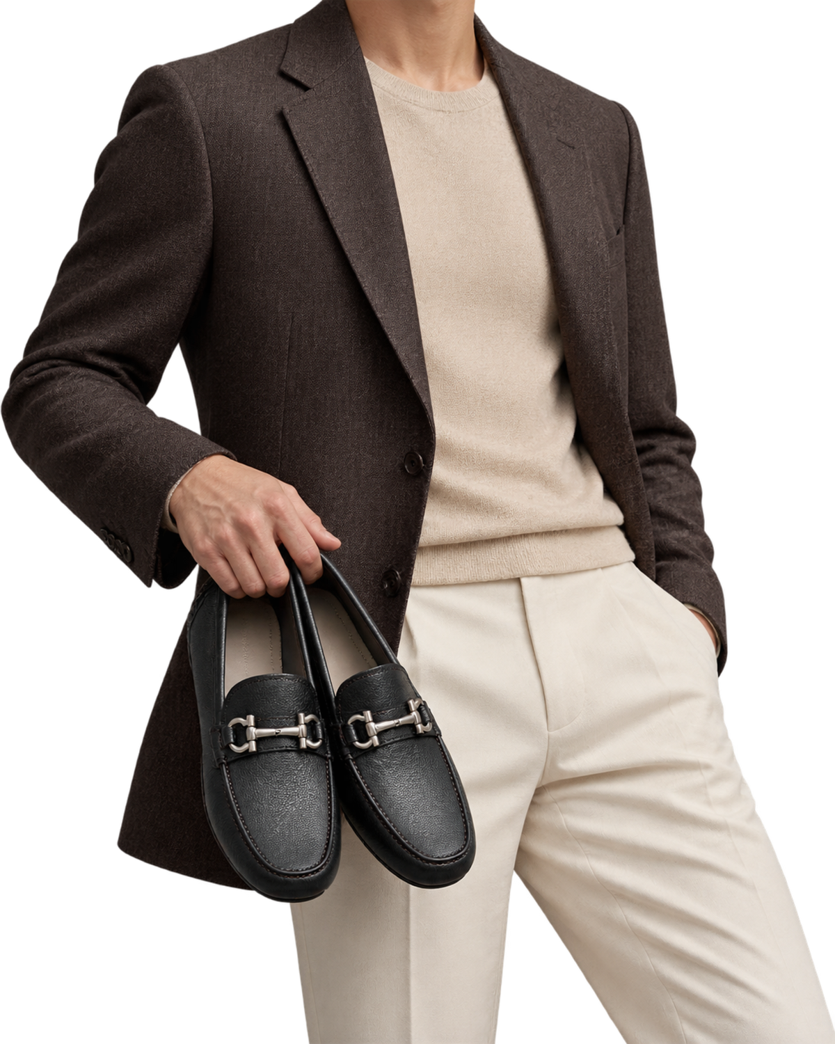 Ferragamo Gancini pebbled-leather driving loafers
