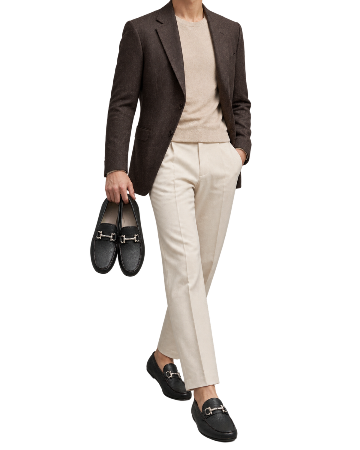 Ferragamo Gancini pebbled-leather driving loafers