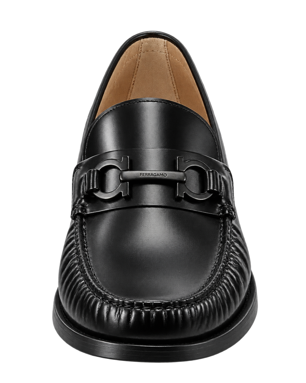 Ferragamo Gancini Plaque Leather Loafers