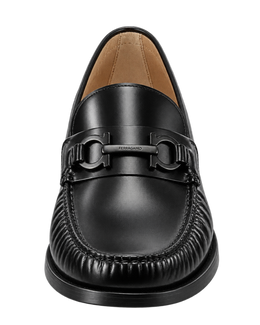 Ferragamo Gancini Plaque Leather Loafers