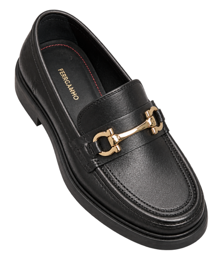 Ferragamo Gancini-plaque leather loafers