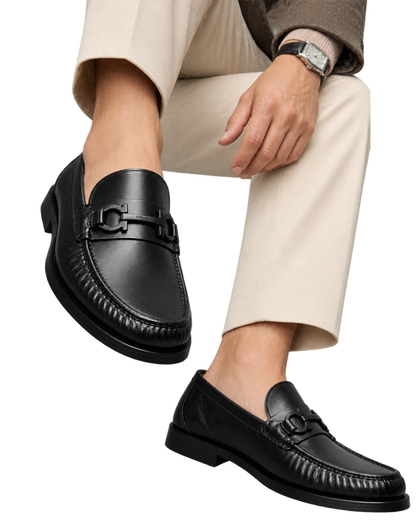 Ferragamo Gancini Plaque Leather Loafers
