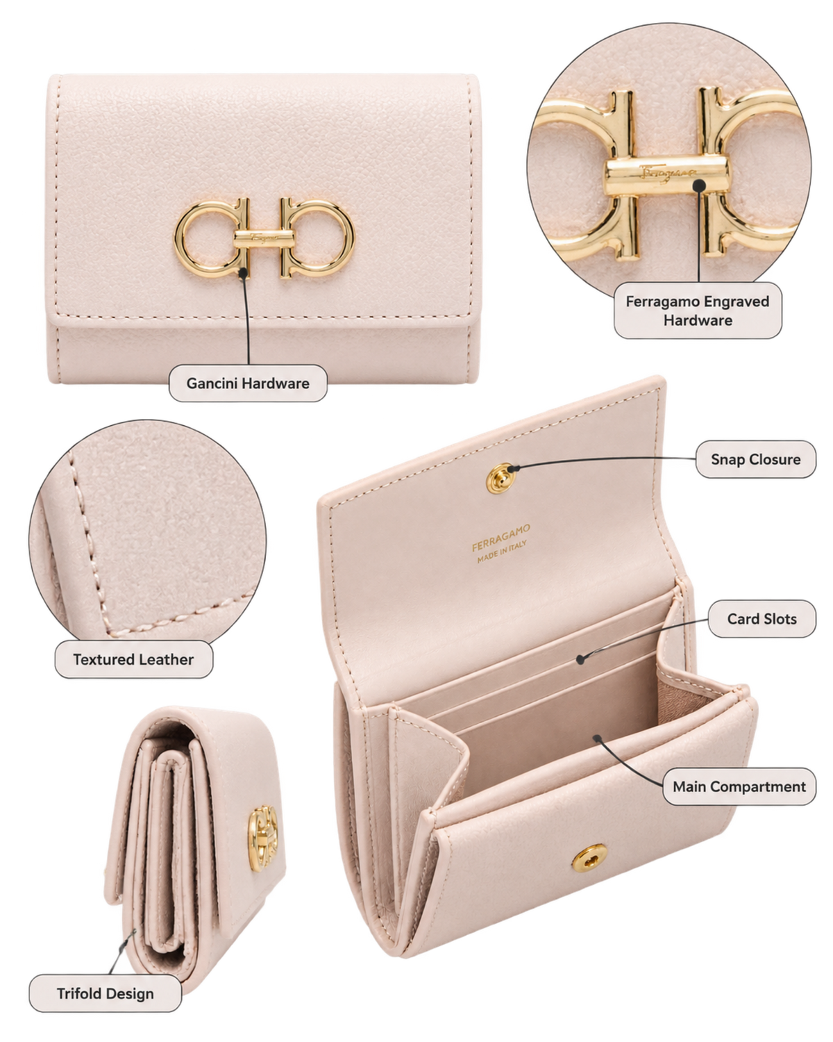 Ferragamo Gancini Trifold