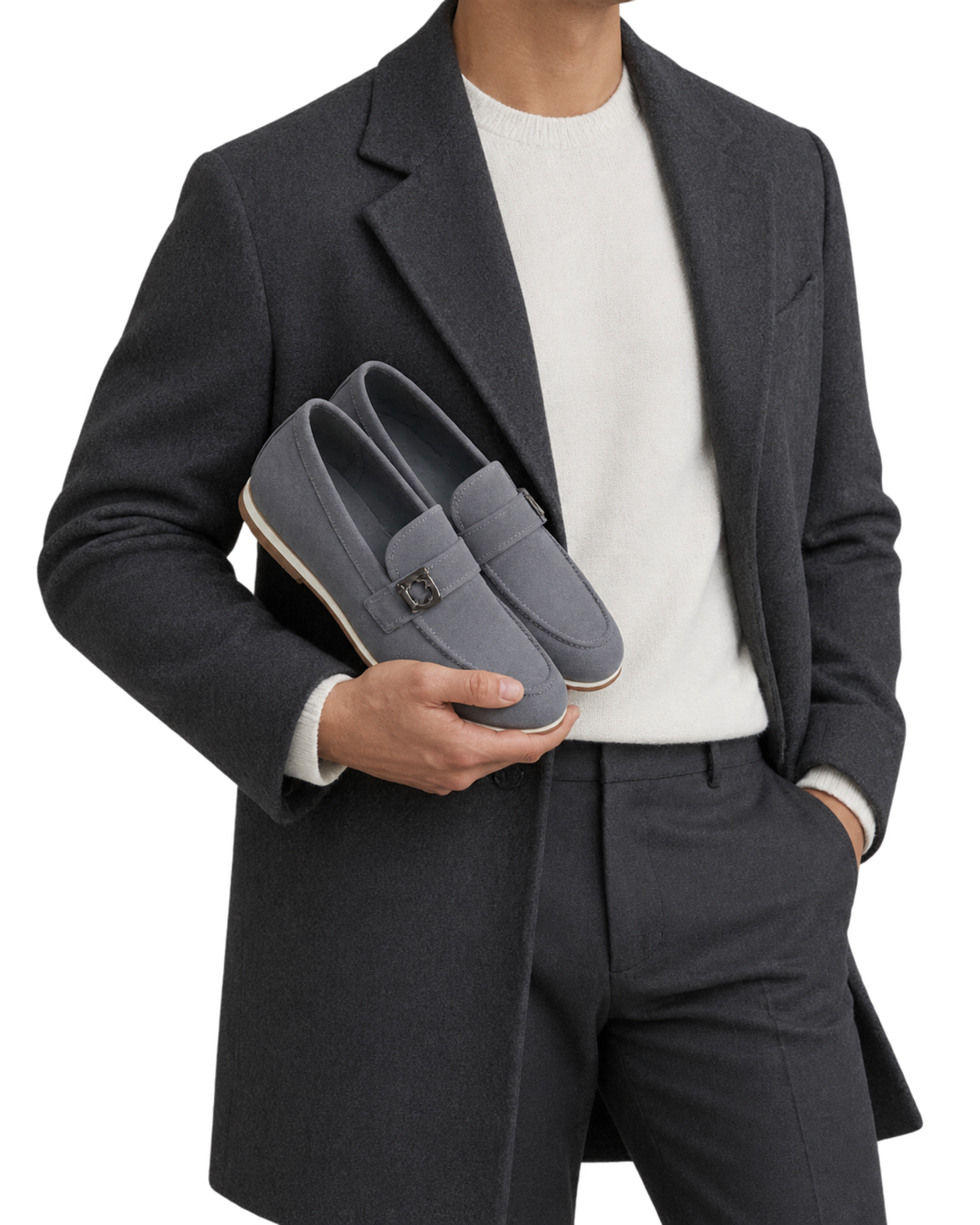 Ferragamo Grey Suede loafers