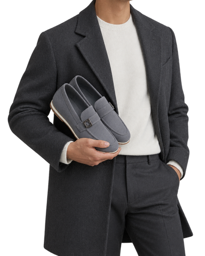 Ferragamo Grey Suede loafers