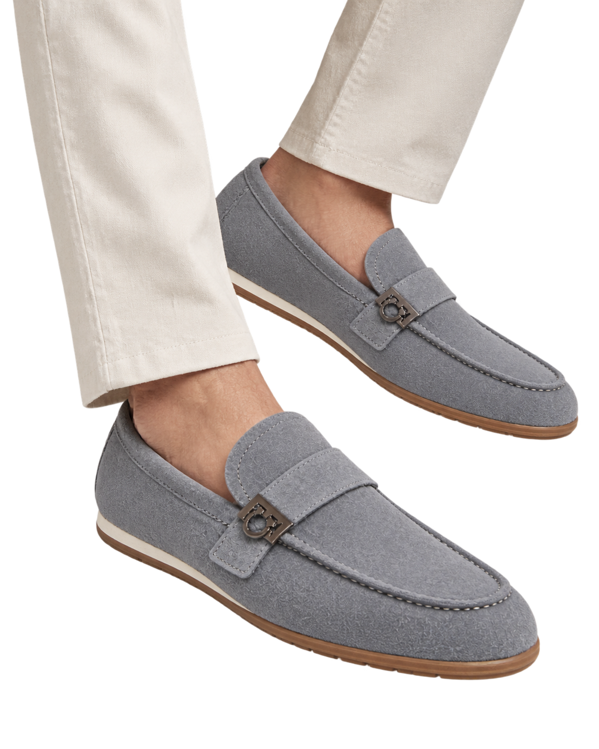 Ferragamo Grey Suede loafers