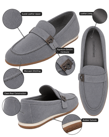 Ferragamo Grey Suede loafers