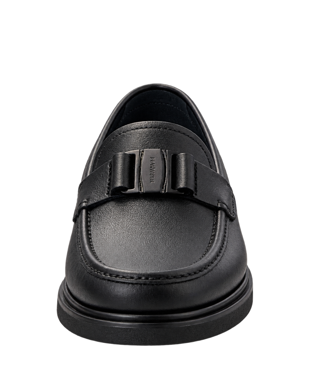 FERRAGAMO Grimes Pebble Calf Leather Loafers