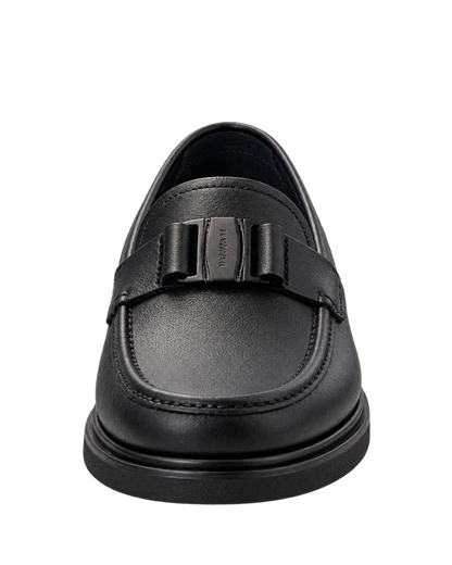 FERRAGAMO Grimes Pebble Calf Leather Loafers
