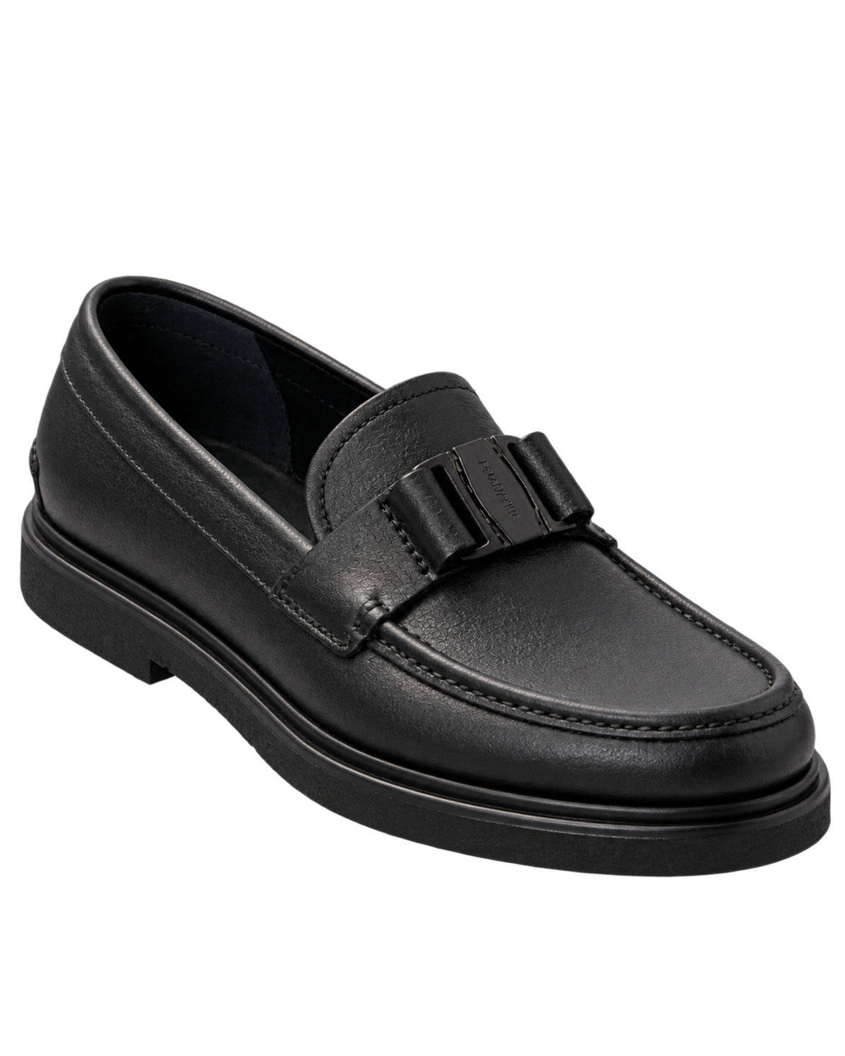 FERRAGAMO Grimes Pebble Calf Leather Loafers