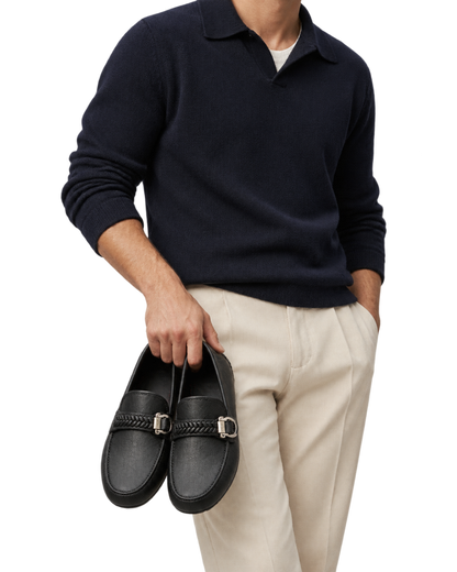 Ferragamo Moccasins with Braid Gancini Ornament