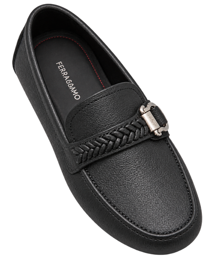 Ferragamo Moccasins with Braid Gancini Ornament