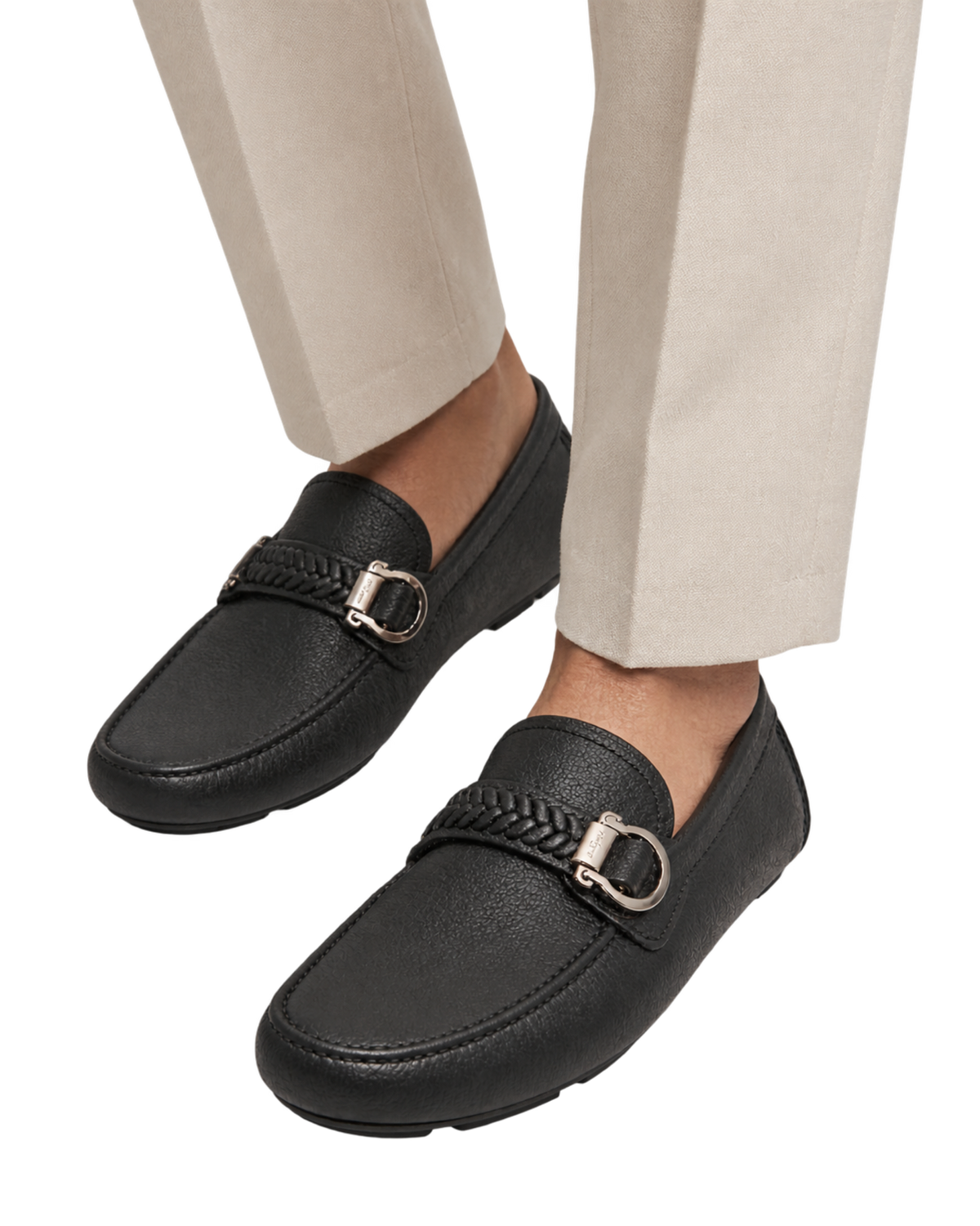 Ferragamo Moccasins with Braid Gancini Ornament