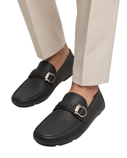 Ferragamo Moccasins with Braid Gancini Ornament