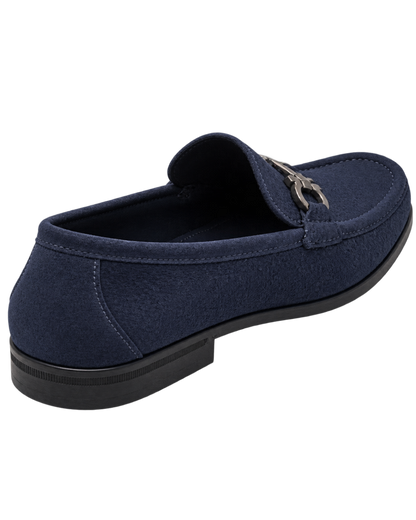 Ferragamo navy blue suede loafers