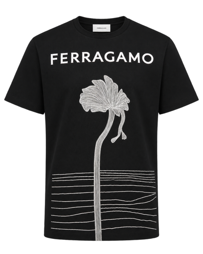 Ferragamo Printed Cotton T-Shirt