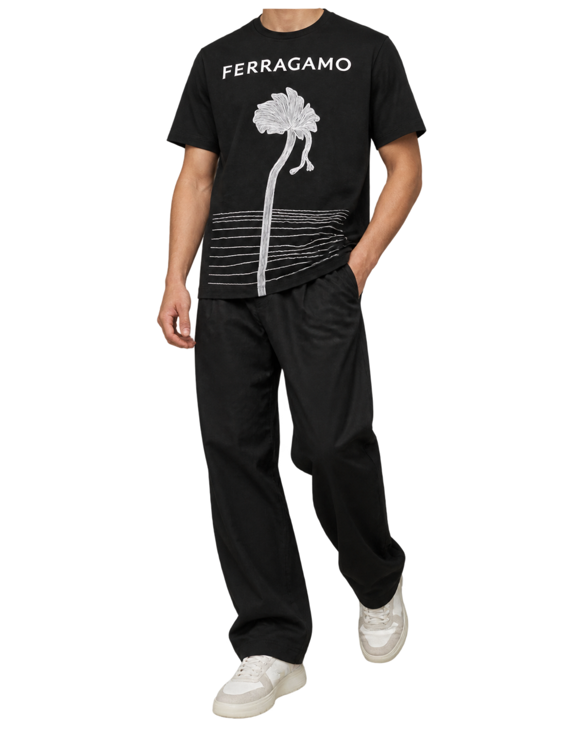 Ferragamo Printed Cotton T-Shirt