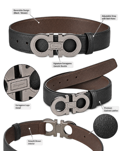 Ferragamo Reversible and Adjustable Gancini Belt