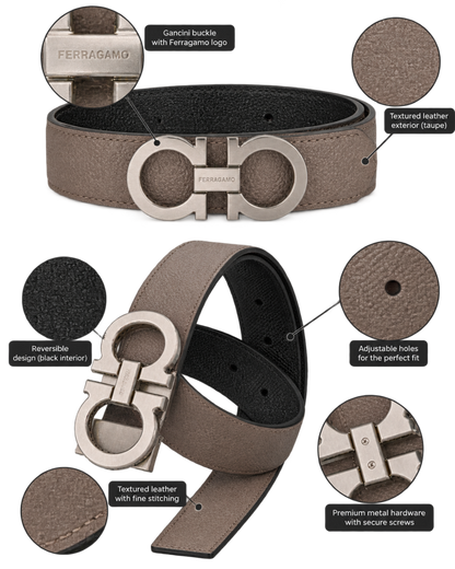 Ferragamo Reversible and Adjustable Gancini Belt