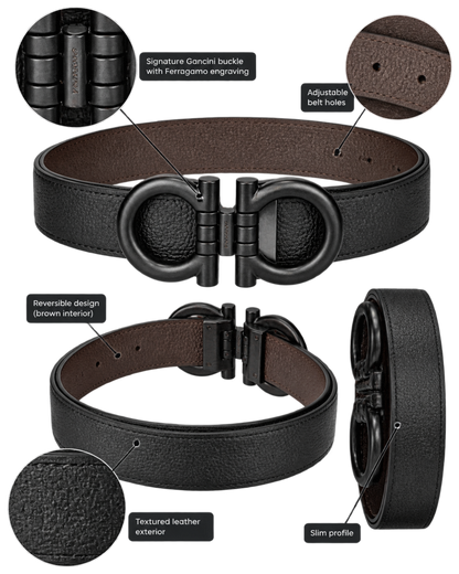 Ferragamo Reversible and Adjustable Gancini Belt