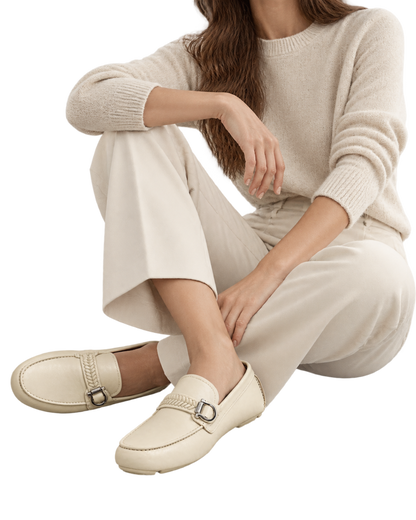 Ferragamo Woven-Strap Gancini-Ornament Loafers
