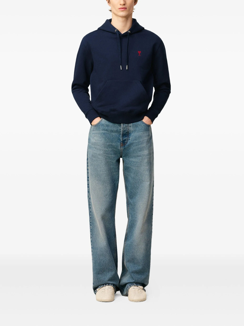 Ami Paris de Coeur Hoodie in Navy