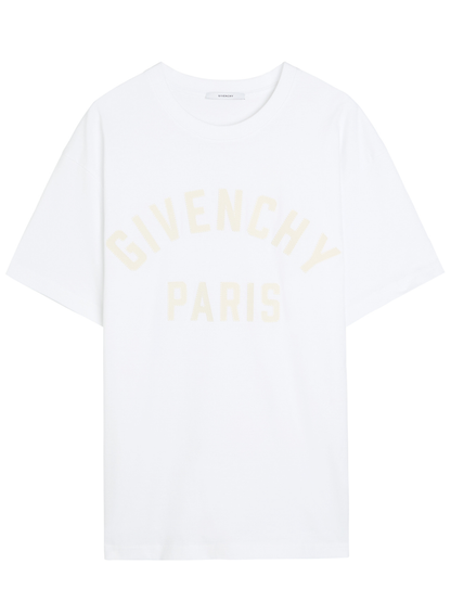 Givenchy Yellow Applique Logo T-Shirt in White