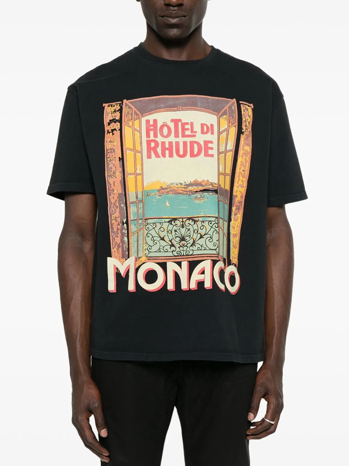 Rhude Hotel di Monaco T-Shirt Black