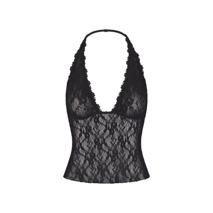 Stretch Lace Halter Top