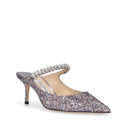 Jimmy Choo Jimmy Choo 65mm Bing glittered fabric mules - Size: UK 5 Heels | Shop From The Mirage