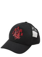 Amiri Reaper Branded Logo Black Trucker Hat