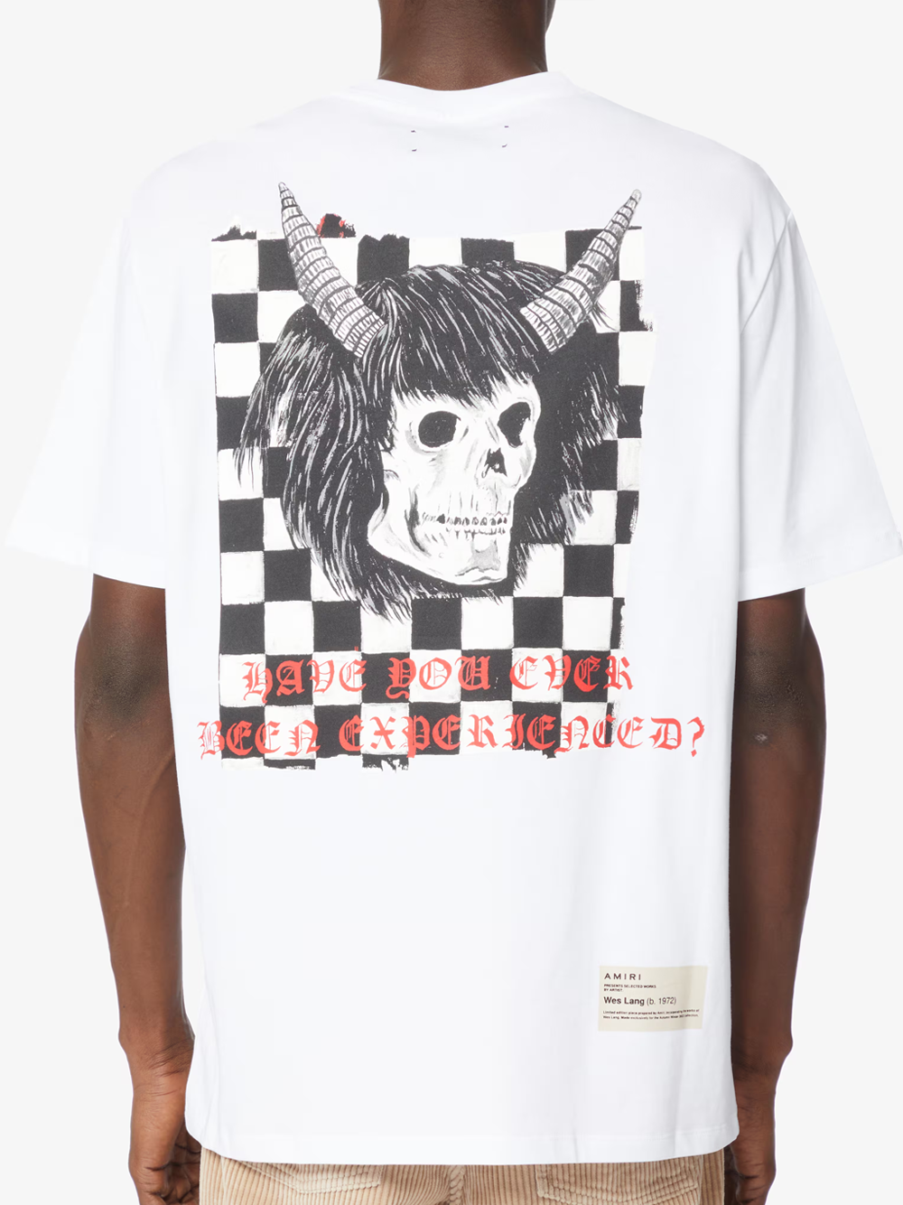 Amiri Wes Lang Checkered T-Shirt in White