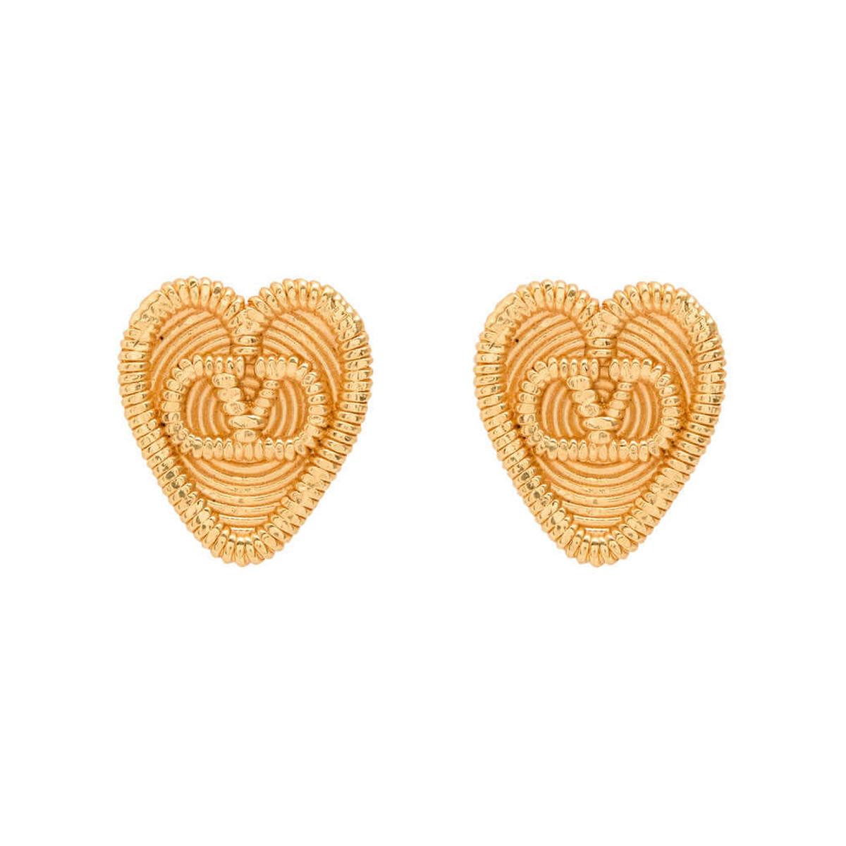 Fil Perdu Heart Stud Earrings