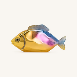 Fish Shaped Clutch - Gold/Blue