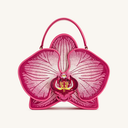 Flora Orchid Shaped Top Handle Bag - Pink
