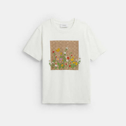 Floral Signature Square Classic T-Shirt In Organic Cotton