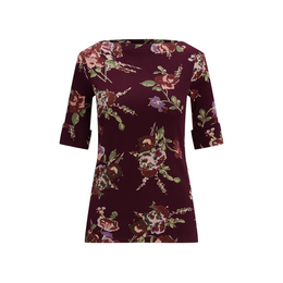 Floral Stretch Boatneck T-Shirt