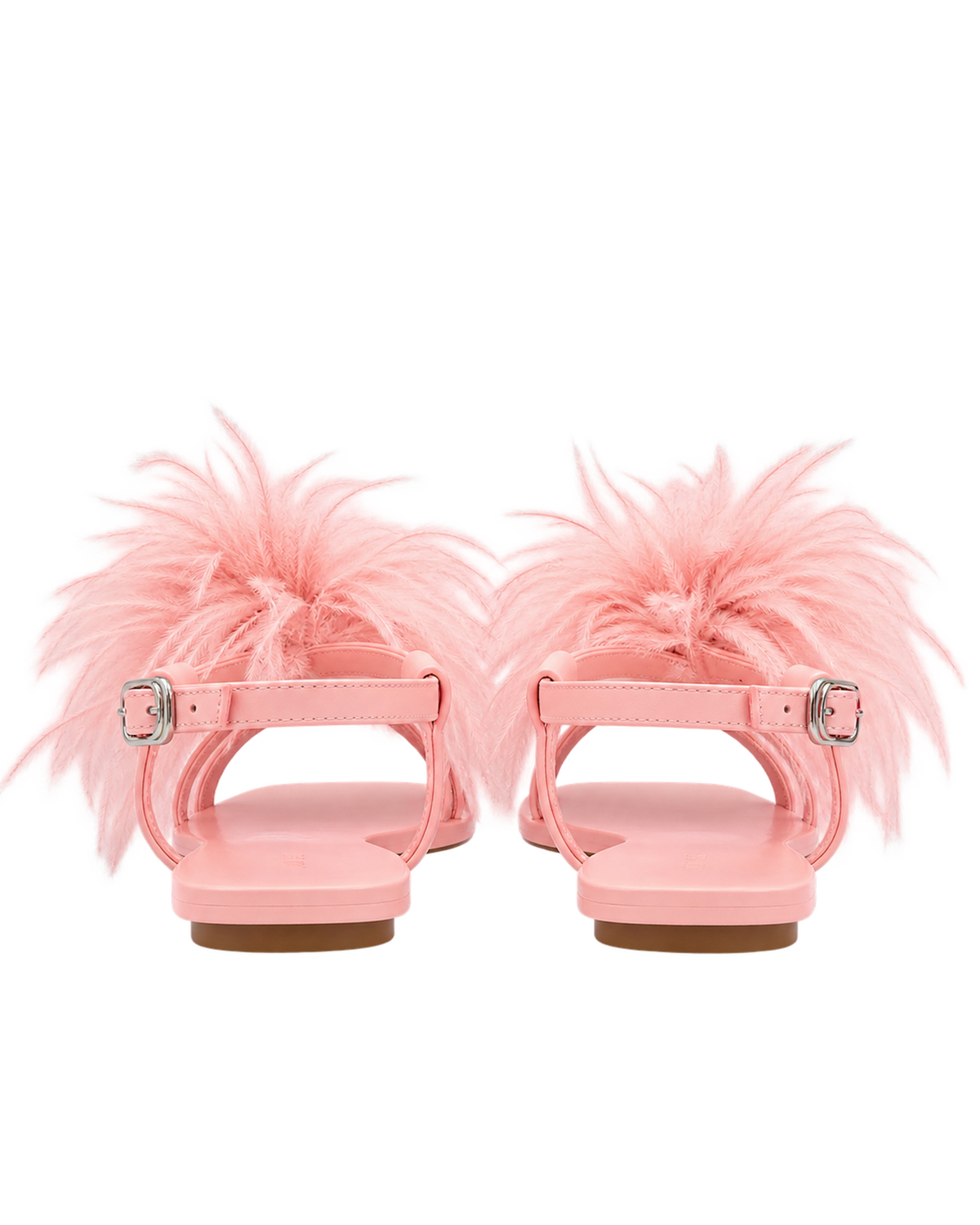 Fluffy Flats Sandals - Pink Beige