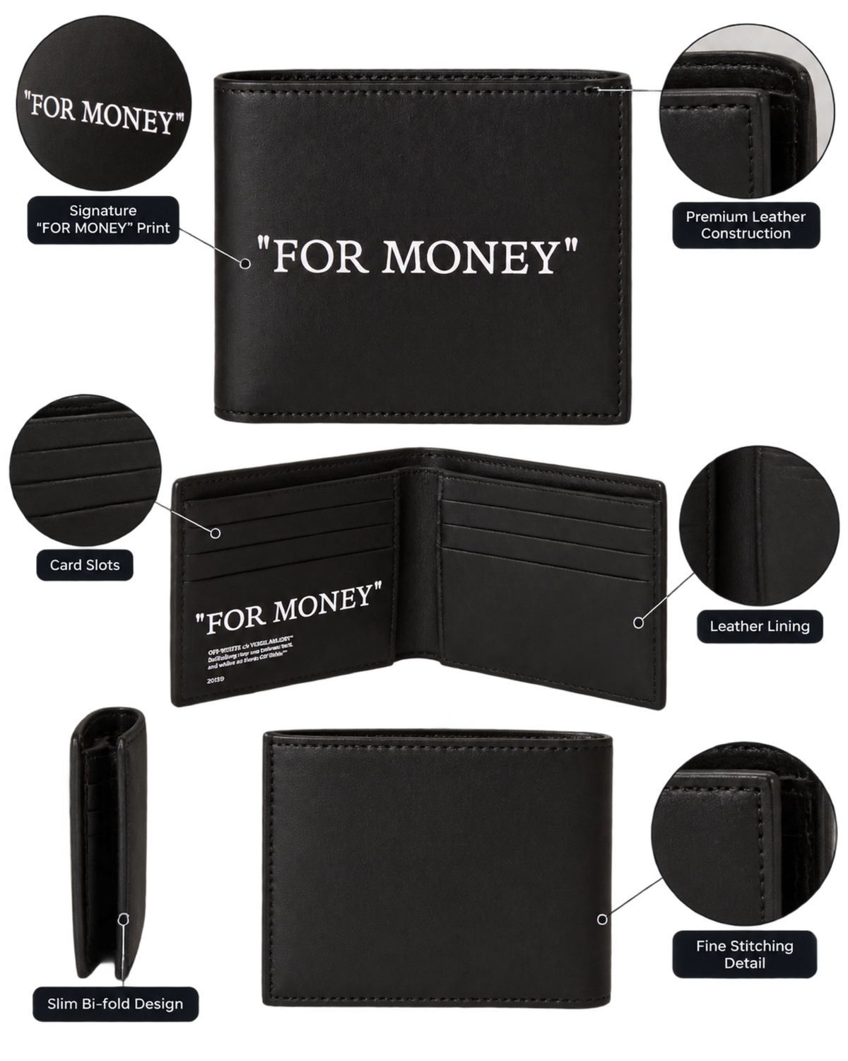 "For Money" bi-fold wallet