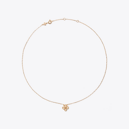 Forget Me Not Clover Pendant Necklace