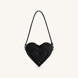 Francisca Heart Shaped Crossbody Bag - Black