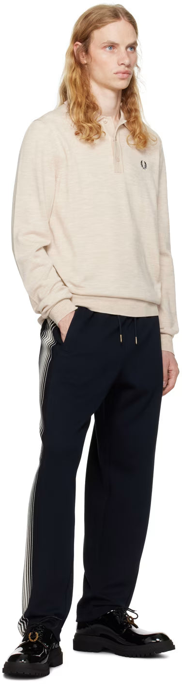 Beige Wool & Cotton Polo