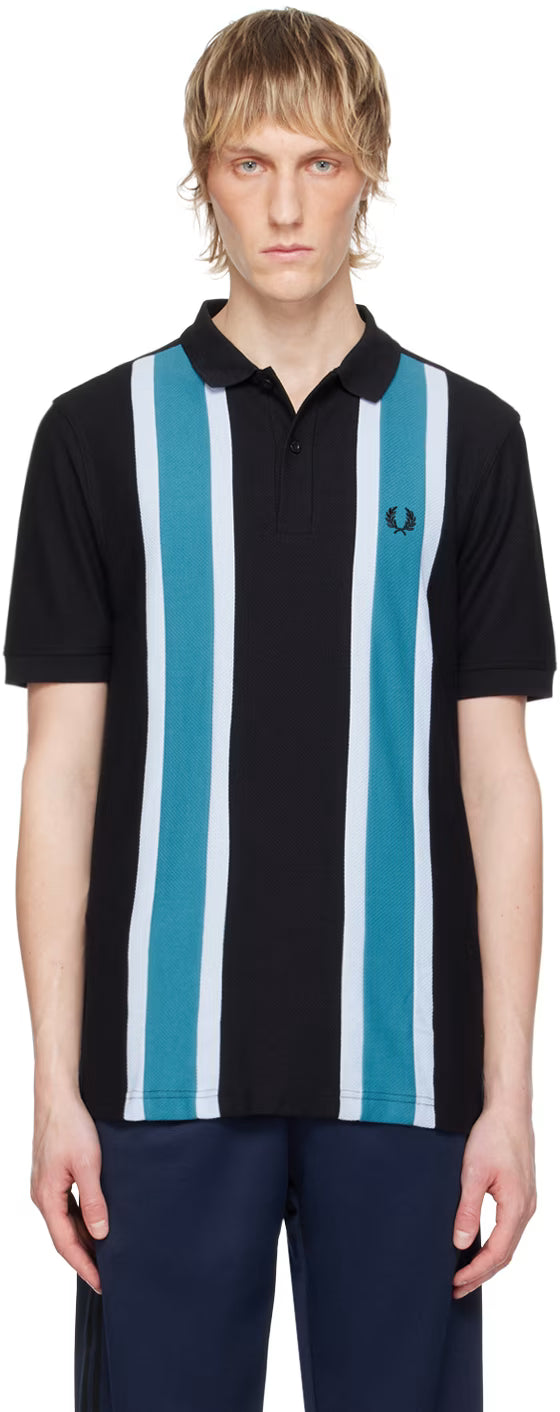 Black & Blue Striped Polo