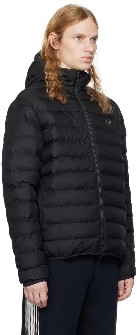 Black Hooded Insulated Jacket