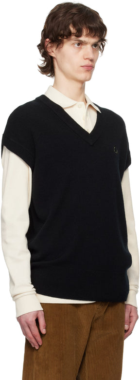 Black Lambswool Vest