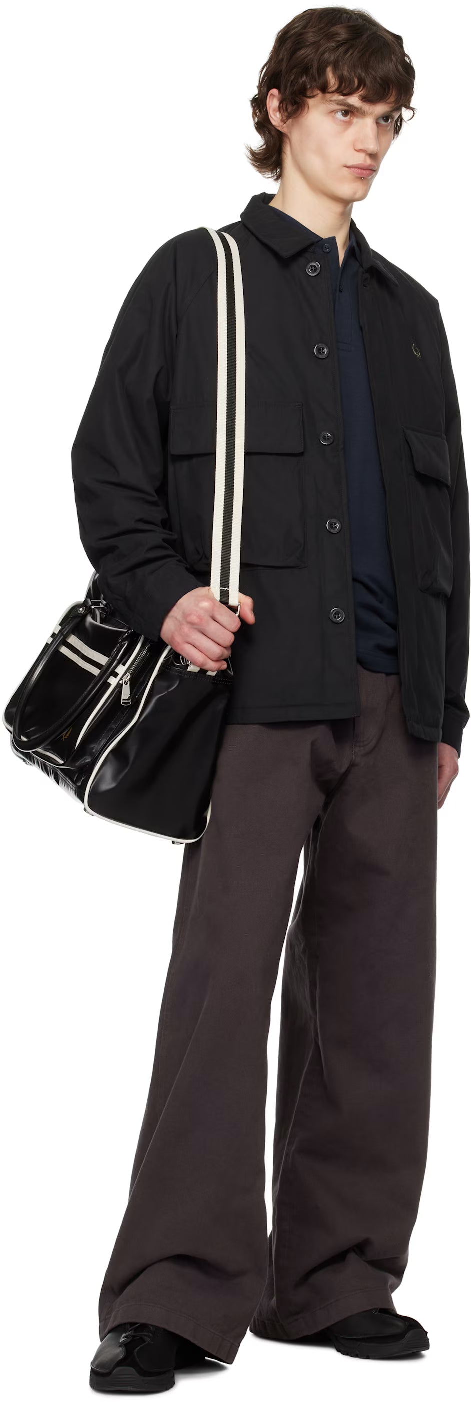 Black Padded Raglan Jacket